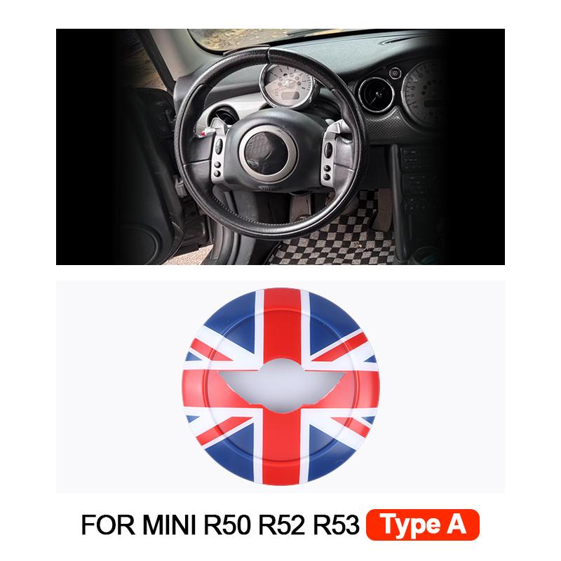 1PCS Car Steering Wheel Center Panel Car Sticker Night Jack For MINI Cooper R50 R52 R53 For Mini Cooper Interior Accessories