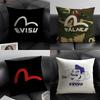 Selvedge Retro Workwear Style EEvisu Jeans Pillow Case Pattern Printed Pillowcase For Living Room Sofa Cushion Cover