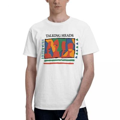 T-shirt intéressant à bandeau parlant masculin, t-shirt en coton à col rond, t-shirt à manches courtes Post Punk, vêtement original