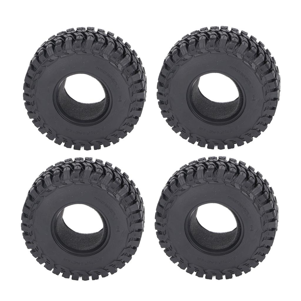4PCS Rubber Tires Wear Resistance 1 10 RC Climbing Car Tire Replacement for SCX10 115mm Diameter 40mm Width Black