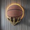 Wall Mounted Mechanical Pink Hand Shaped Wall Decor Basketball Rack Holder,Suitable for Room and Garage Soccer Walls Decor Space Saving Display Stand