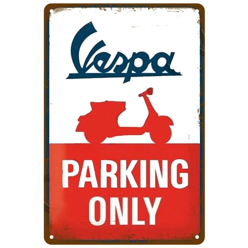 BarArtPro Vespa Tin Sign Art Decor Motorcycles Printed Metal Plaque - Vintage Pin Up Wall Art for Pub Interiors & Cafe Ambiance