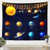 Galaxy Tapestry Outer Space Wall Tapestry for Boys Kids Universe Themed Tapestries Cute Cartoon Planet Rocket Print Wall Hanging