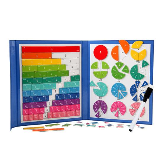1/2 Sets Magnetic Fraction Demonstration Book Percentage Decimal Fraction Learning Magnetic Tiles Circles Educational Fraction Puzzle Teaching
