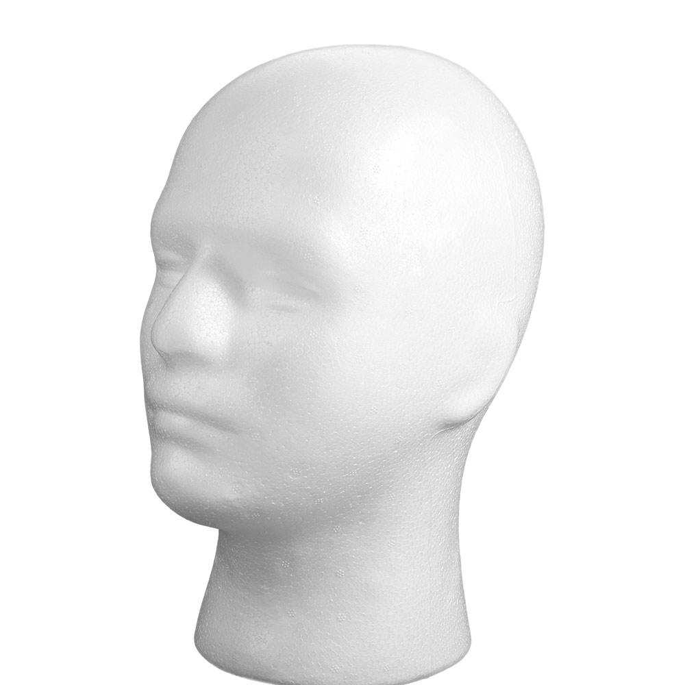 Wig Foam Head Model White Display Stand Rack Shopping Mall Closet Holder Male Mannequin Head
