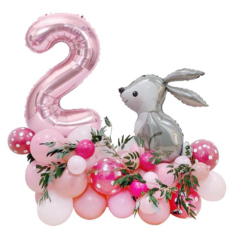 33 Grey Easter Bunny Balloons 40 Aluminum Film Balloons Happy Children's First Birthday Party