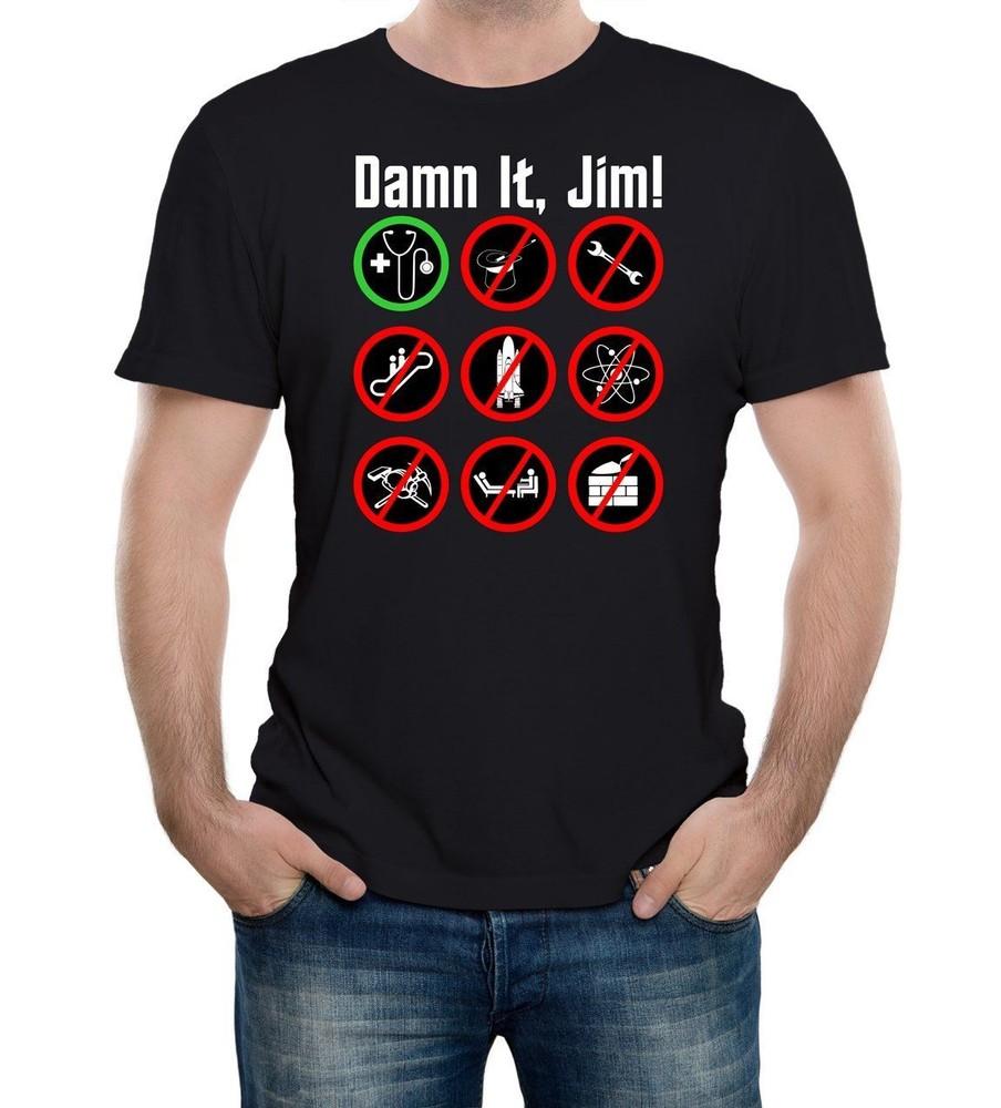 

Damn It Jim Men s T-Shirt Star Trek Captain Kirk Bones Trekkie Spock Enterprise 3XL