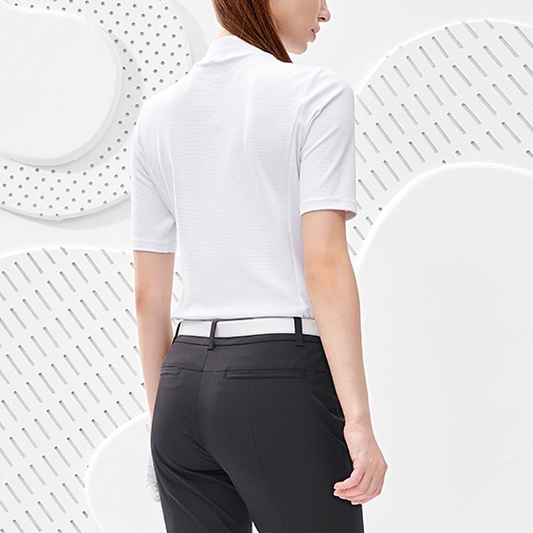 FILA Athletics Golf Sports Leisure Polo Logo Knit Short Sleeve T-Shirt Women Tops Jade-White A11W235115F-WT