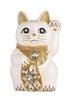 Lucky Cat Jewelry Cat Left Paw Raised Ceramic Lucky Cat Maneki Neko Feng Shui Figurine with Offering Box (L-SIZE White) / - (Lucky Cat) - (jw_L White)