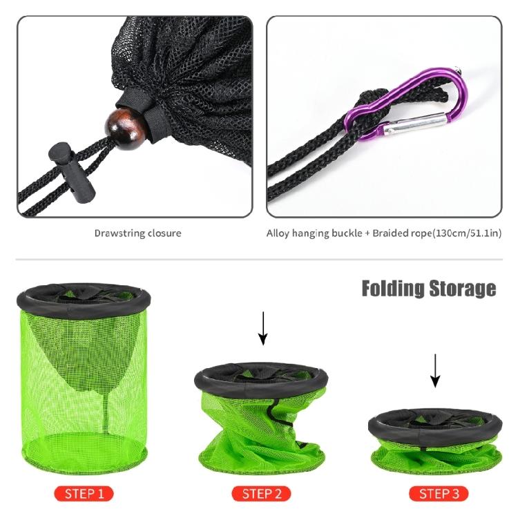 25cm/35cm Baits Storage Cage for Keep Live Fish Portable Bucket Floating Fishing Basket Fishing Net Holder Foldable