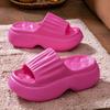 Fashion Women Slippers Wedges Chunky Platform Summer Fashion Non Slip Beach Shoes Indoor Comfortable Pleated EVA Sandals Chanclas Mujer