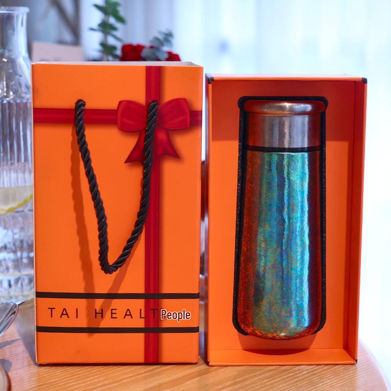 Vibrant Titanium Mini Thermos Cup - Portable, Stylish Travel Essential