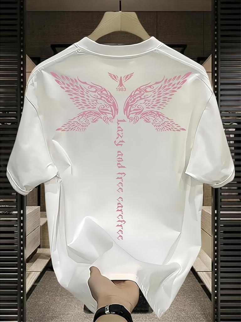 Pure Cotton Tshirt Unisexs Tops Wings Of Freedom Graphic Print Unisexs Printed Tshirt Retro Nostalgic Style