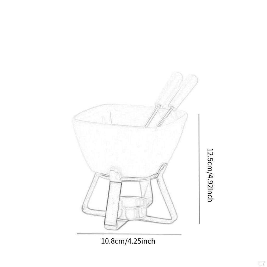 Chocolate Fondue Pot Butter Heater Small Kitchen Appliances Creative Hotpot with 2 Forks