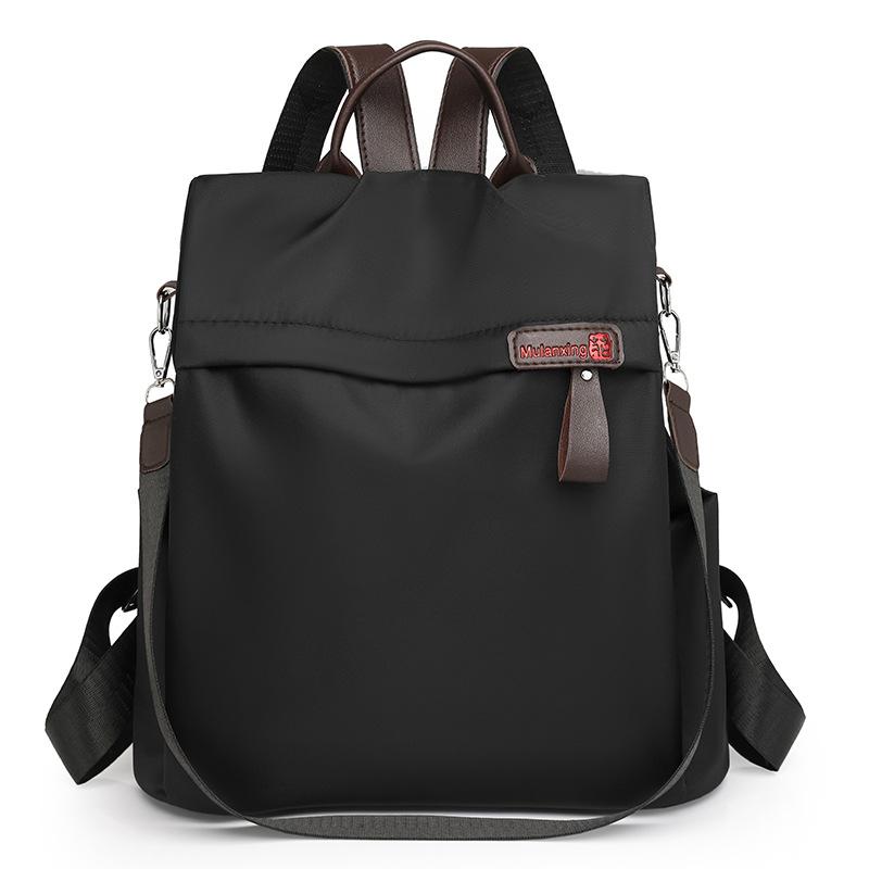 

Модный женский дорожный рюкзак из мягкой кожи большой вместимости, двухцелевая одноплечевая школьная сумка чёрный