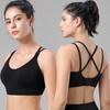 Cross Back Adjustable European and American Sports Hoopless Hygroscopic Yoga Fitness Large Sports Bra