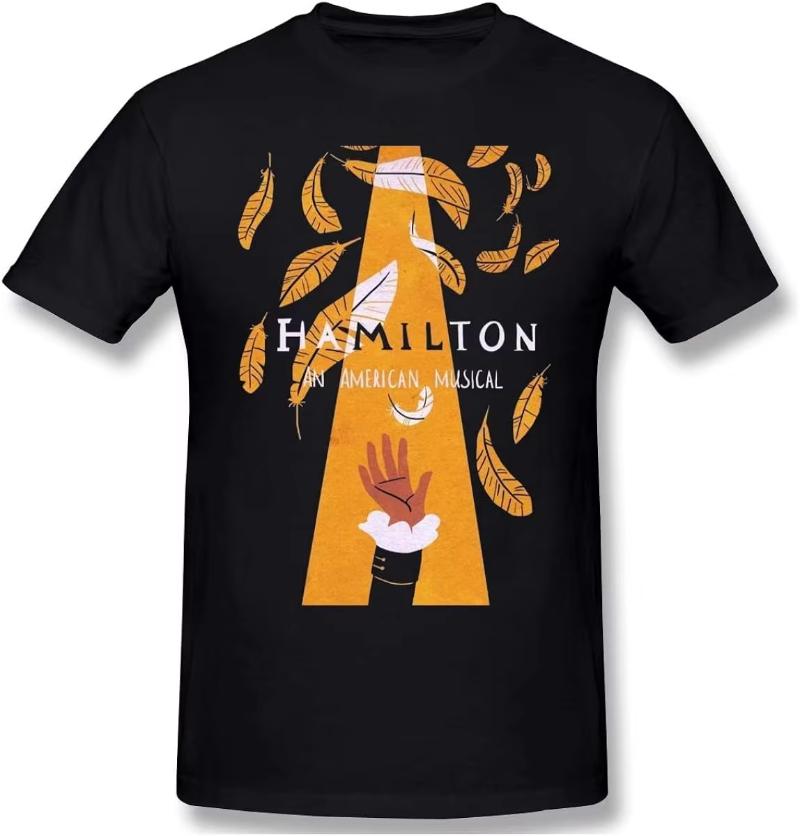 

Loose and trendy men s and women s sport tops with printed T-shirts from the musical Hamilton for summer and autumn 2025 4XL