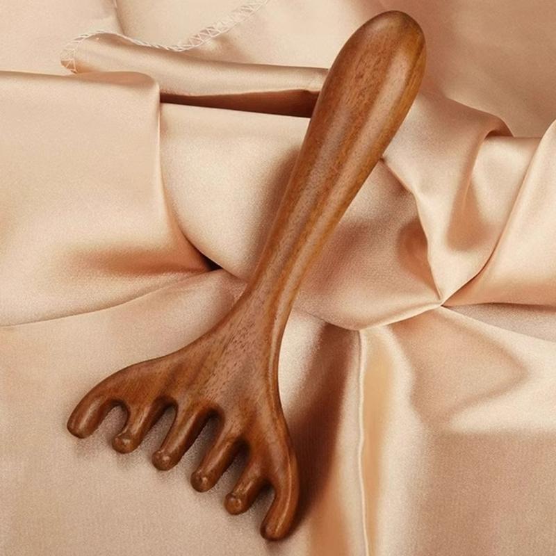 Silents Wooden Head Massage Comb With Anti Statics Design