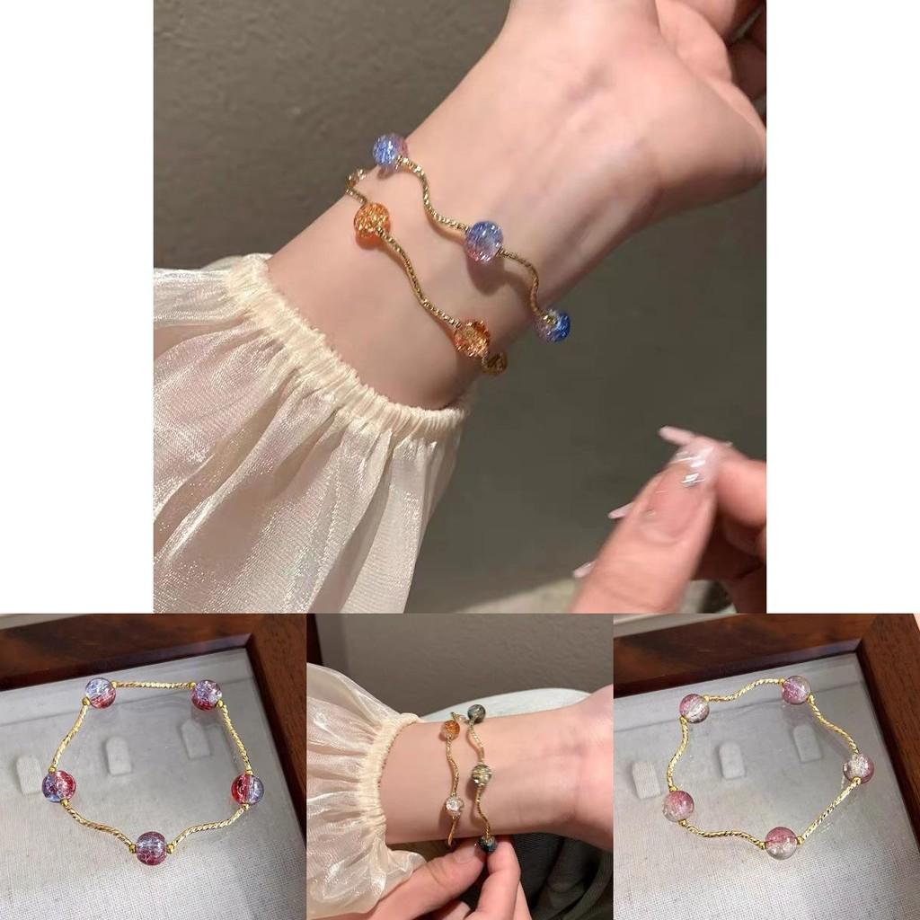 Exquisite Ethnic Style Geometric Glass Bracelet For Women With Vibrant Colors And Vintage Feel