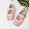 Kids Soft Sole Leather Toddler Shoes Lace Bow Decorated Slip On Ballet Flats Comfortable Flexible Sole Shoes for Girls