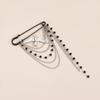 Fashion Swallow Black Beaded Tassel Multi-Layer Chain Brooch For Women Clothes Jewelry Accessries Gifts