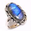 Natural Labradorite Gemstone Handmade 925 Solid Sterling Silver Ring Size 7 d7Y26