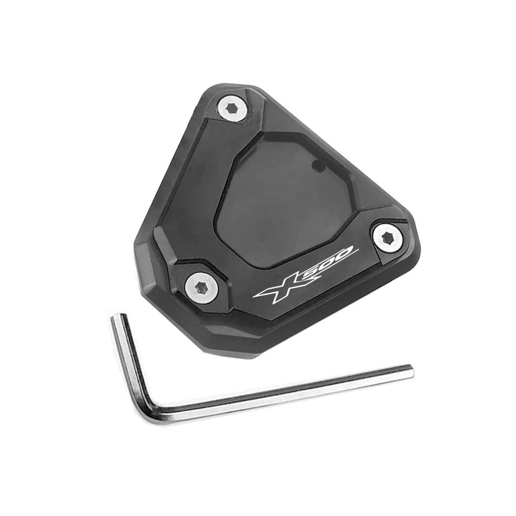 HUANGCJCJ FÜR X500 x500 2023-2024 Aluminium Seitenständerverlängerung Ständerplatte Pad Motorradzubehör x500 Motorradzubehör (Schwarz)