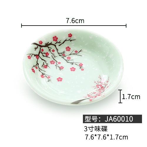 Melamin Soßenschale Teller im chinesischen Stil Schöne Blume Gewürzschalen Soja Essig Sushi Kochen Imitation Porzellan Geschirr