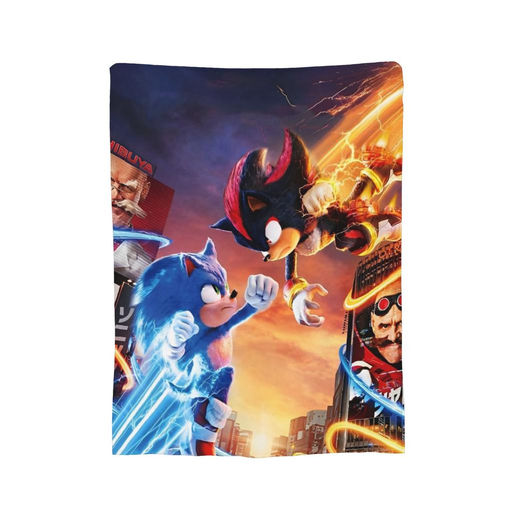 Shadow The Hedgehog Blankets Fleece Print   Multifunction Lightweight Throw Blanket for Sofa Outdoor Bedspreads