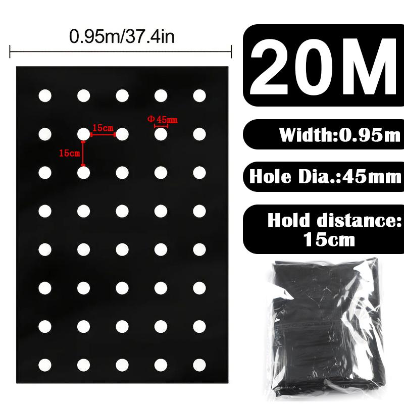 5~30M 5-Holes Black Plastic Mulch Film Perforated Greenhouse Vegetables Plant Keep Warm Film Agricultural Seedling Moisture Film
