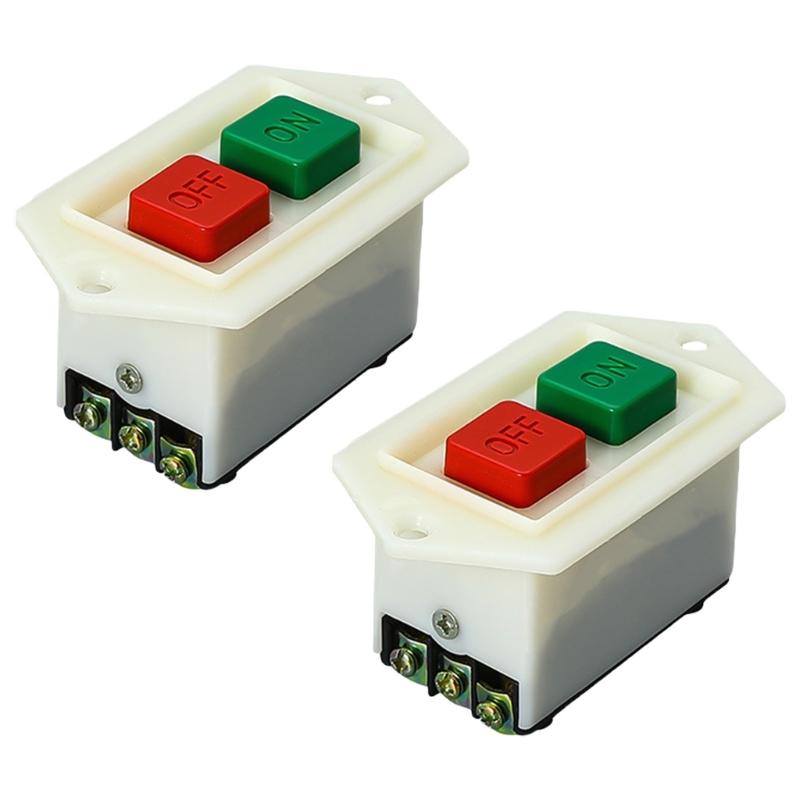 Start Stop Push Button Switches 380V 3 Phase 5A Waterproof Flushing Mount Switches for Benches Grinder & Industrial Equipment