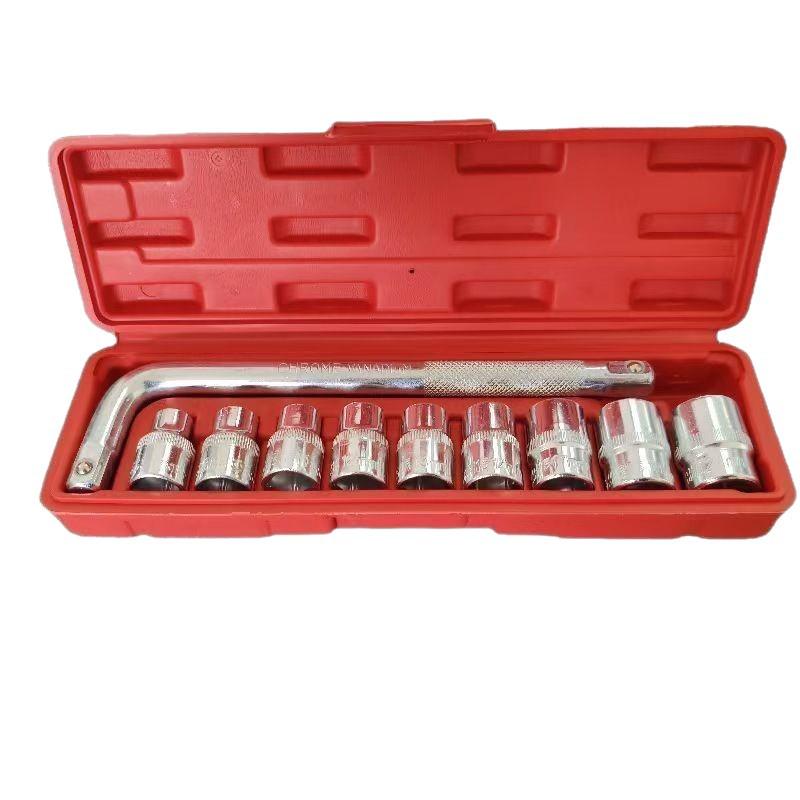 10-Piece Chrome Vanadium Steel Socket Set for Auto and Household Repair