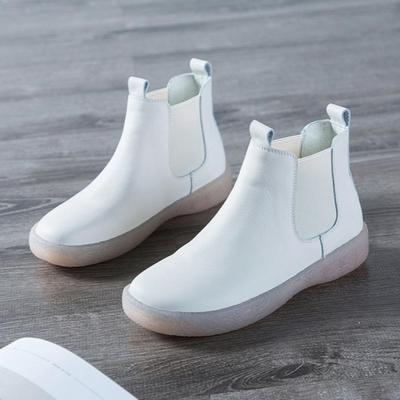 Boots Women New Retro Soft Soled Cowhide Women's Boots Plus Size Short Boot Womens Shoes Ankle Boots for Women Ladies Shoes