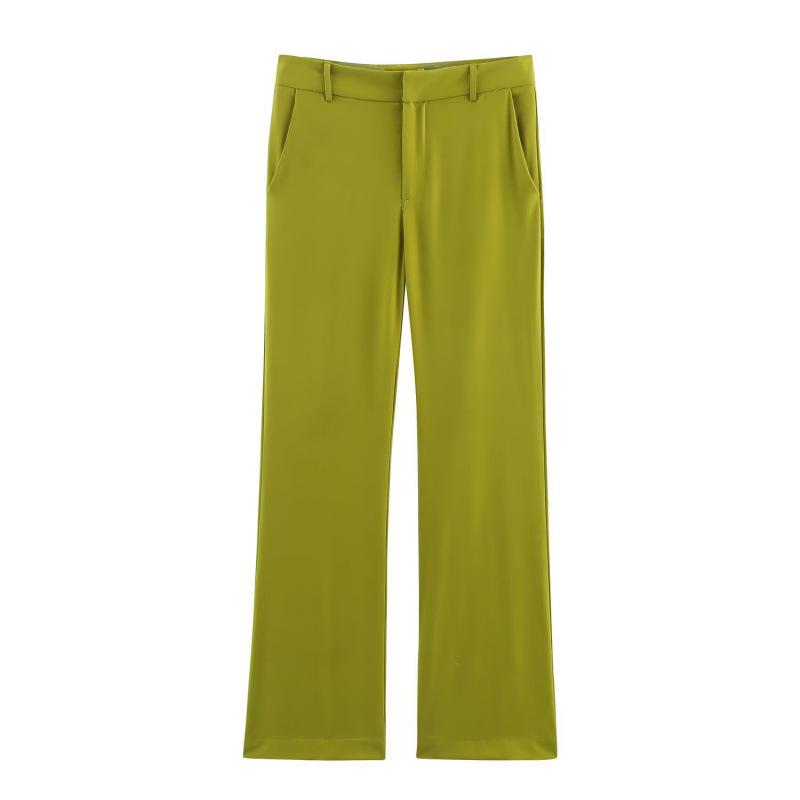 

European and American Women s Slimming Belt Suit Jacket & Flare Pants Set S