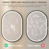 Bathroom Mirror With Light 60x90 Cm Oval Wall Mirror 3 Light Colors Dimmable Brightness Anti Fog Function Black
