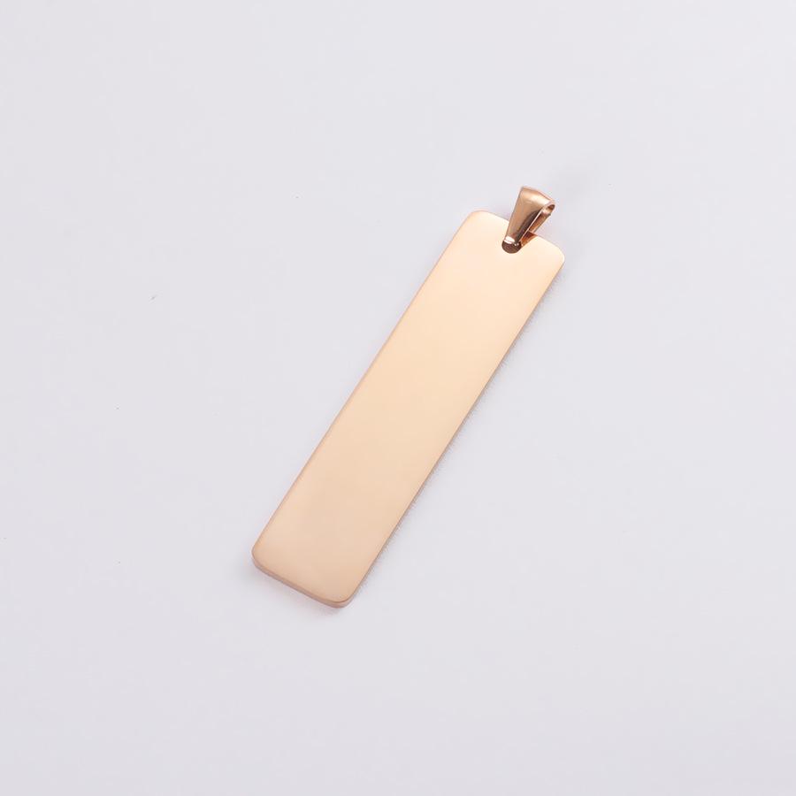 12x50MM Rectangular Mirror Stainless Steel Pendant Charm for DIY Etching & Keychains