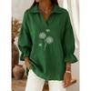 JPNTKY Women's Fashion Casual Summer Spring POLO Neck 3/4 Sleeves Blouses & Shirts