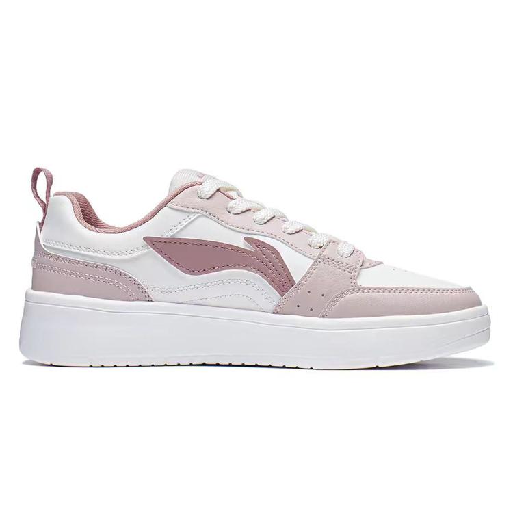 Li Ning Sycee 2 Slip Resistant, Abrasion Resistant, Height Increasing Low Top Skateboard Shoes Women's White Pink AGCT340-1(Team181-)