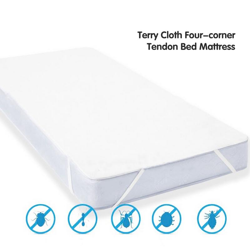 Solid Color Simulation Silk Room Mattress Bed Cover Waterproof Protector Pad