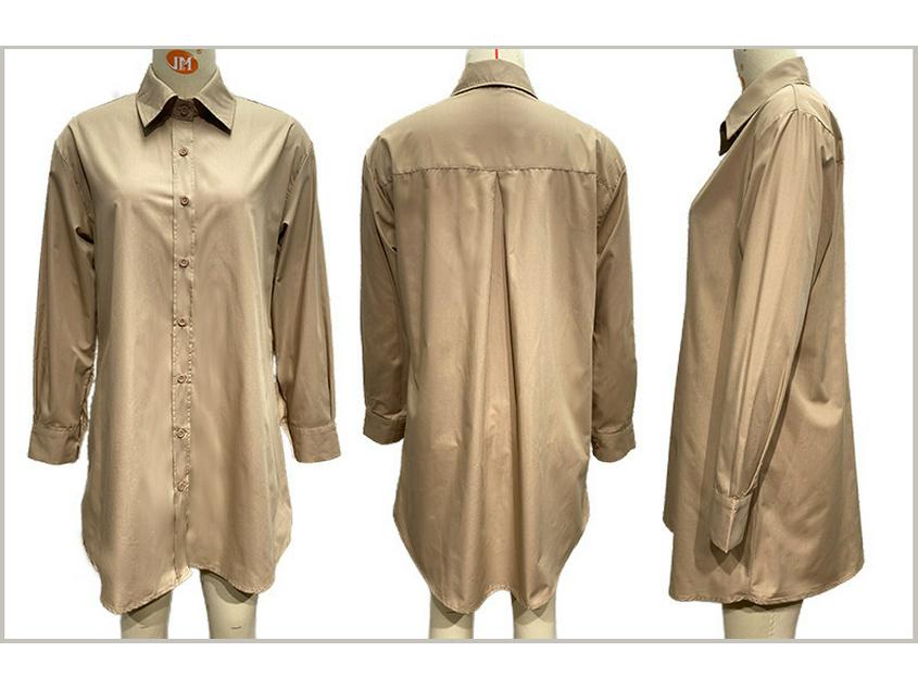 2025 Women's Autumn/Winter Loose Lapel Single-Breasted Mid-Length Shirt