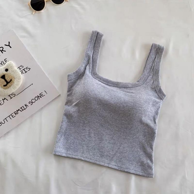 

Женский жилет из хлопка с квадратным вырезом, подкладкой на груди и встроенными подвязками для чашек. Внутренний слой для низа и внешний слой для короткого верха. M