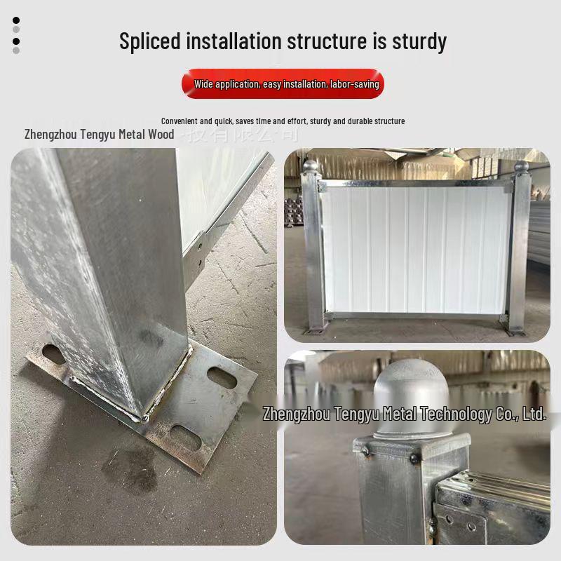 Color Steel PVC Site Hoarding: Temporary Construction Barrier with Grass-Effect Sheet Metal.