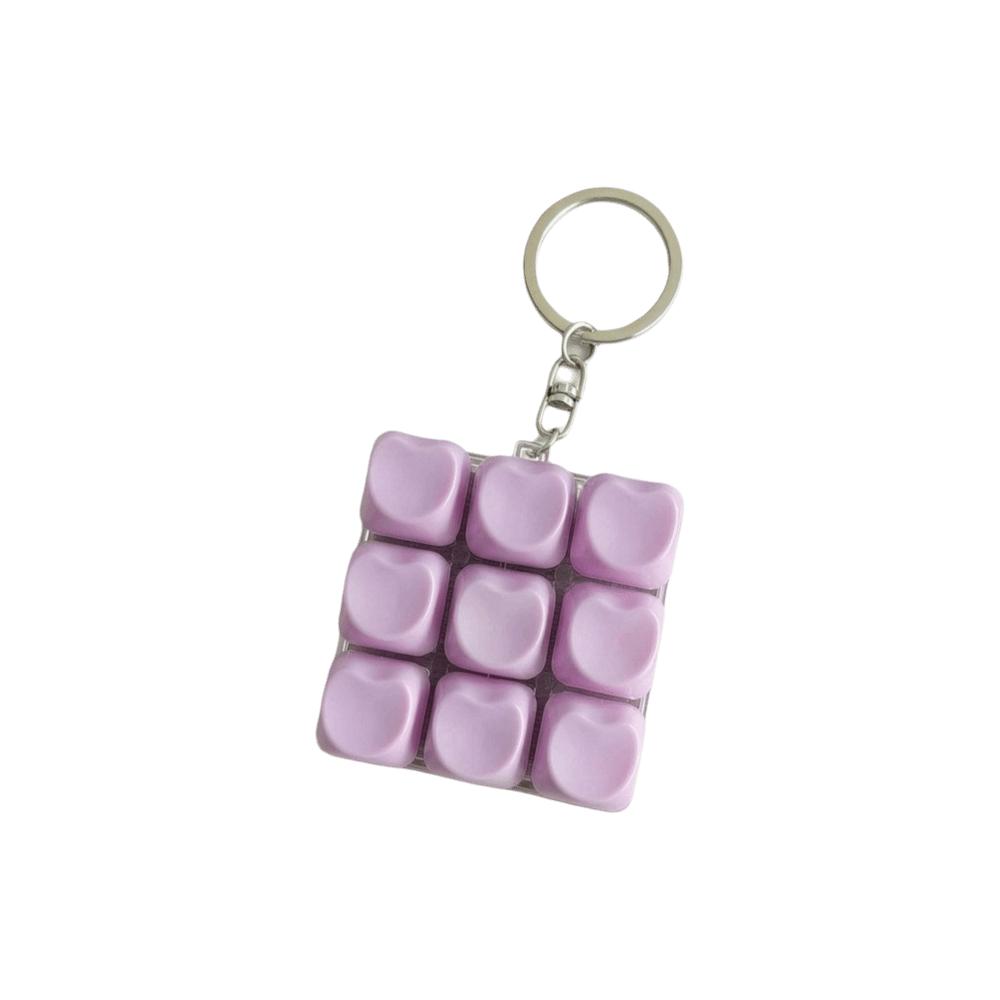 Stress Relief Fidget Button Keychain Pendant Bag Key Decor Unique Fidget Clicker Toy Sensory Play