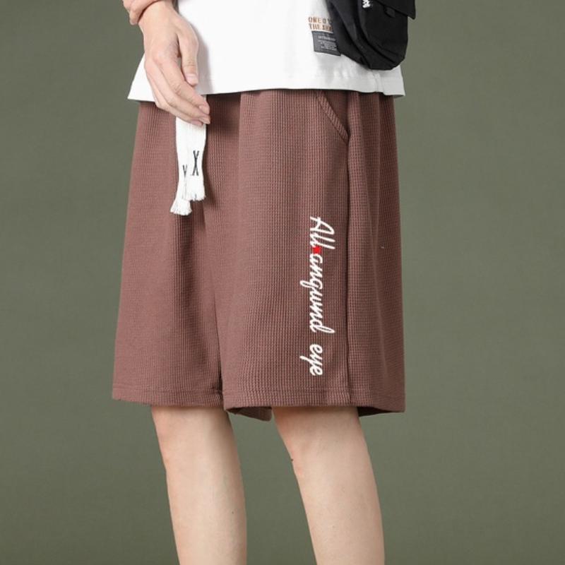 

Летние мужские шорты High Street, свободные короткие брюки, мешковатые спортивные шорты с завязками, повседневные шорты с буквенным принтом 4XL коричневый