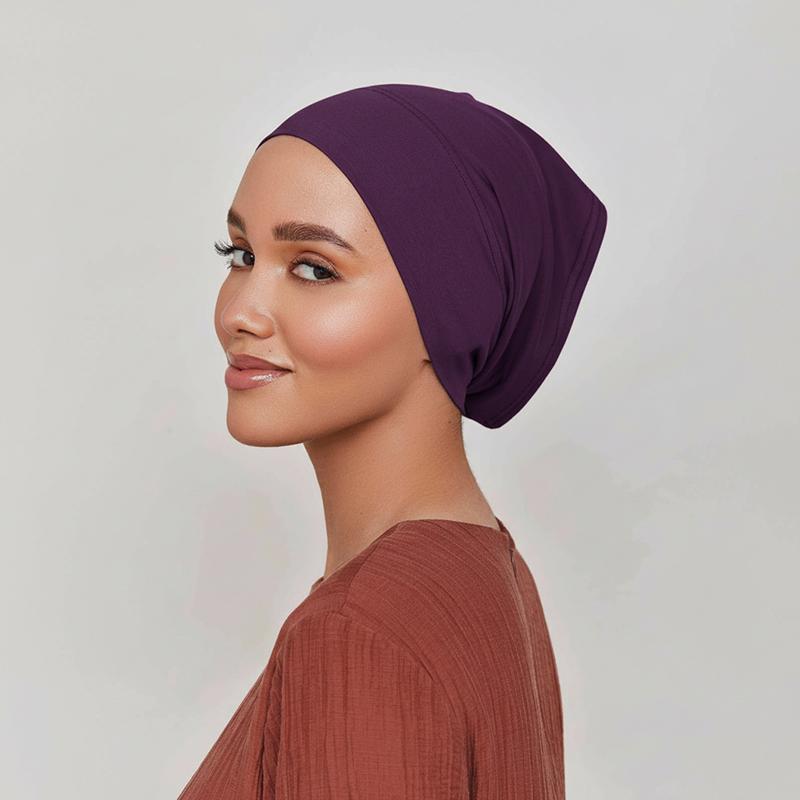 Solid Color Turban Ethnic Style Elastic Ribbon Head Scarf For Women Girls  Beanie Hat Head Scarf  Hair Accessories