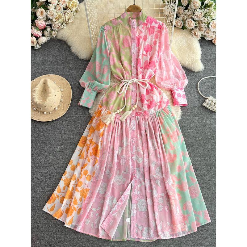 Accessible Luxury Fashion Lantern Long Sleeve Dress Print Shirt