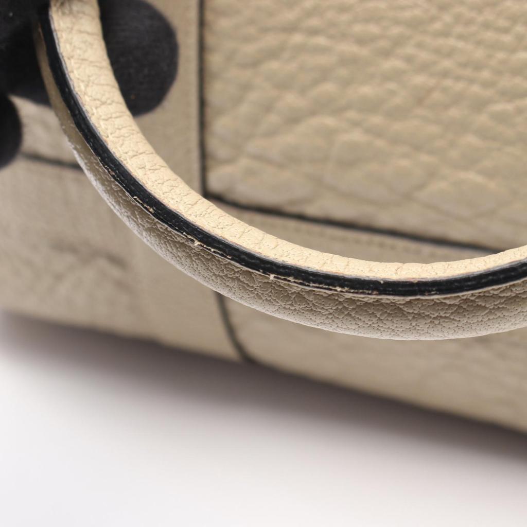 Used LOEWE PASEO BAG 2WAY Handbag Leather Beige Used Women