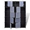 VidaXL Modular Wardrobe 14 Compartments Black and White 37x146x180.5cm