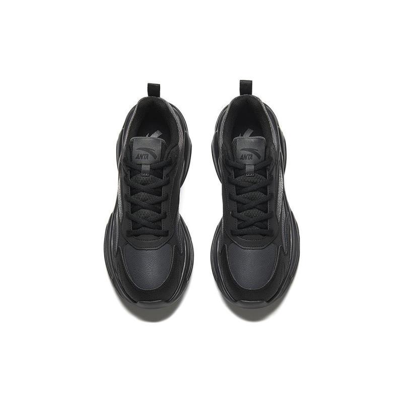 Anta Chaobai Gz Cushioning Anti-Slip And Wear-Resistant Low-Top Casual Shoes Men's Black Sneakers 112348812-8