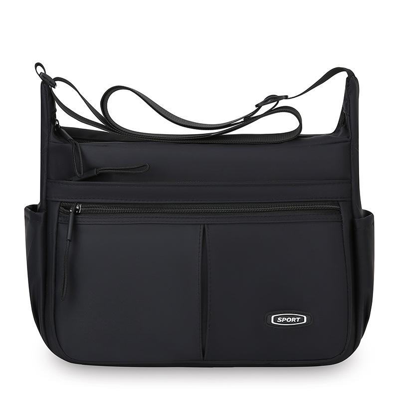 

Деловая сумка через плечо большой вместимости, сумка кроссбоди из Оксфорда, многослойная сумка для поездок на работу для мужчин чёрный